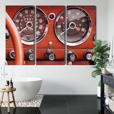 Ljuddämpande tavla - Counters in a retro car