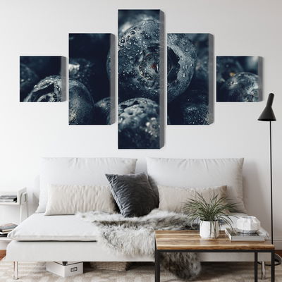 Ljuddämpande tavla - Blueberries close up 3d