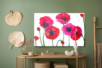 Ljuddämpande tavla - Beautiful watercolor poppies
