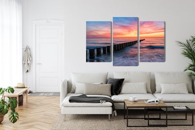 Ljuddämpande tavla - The baltic sea with wooden