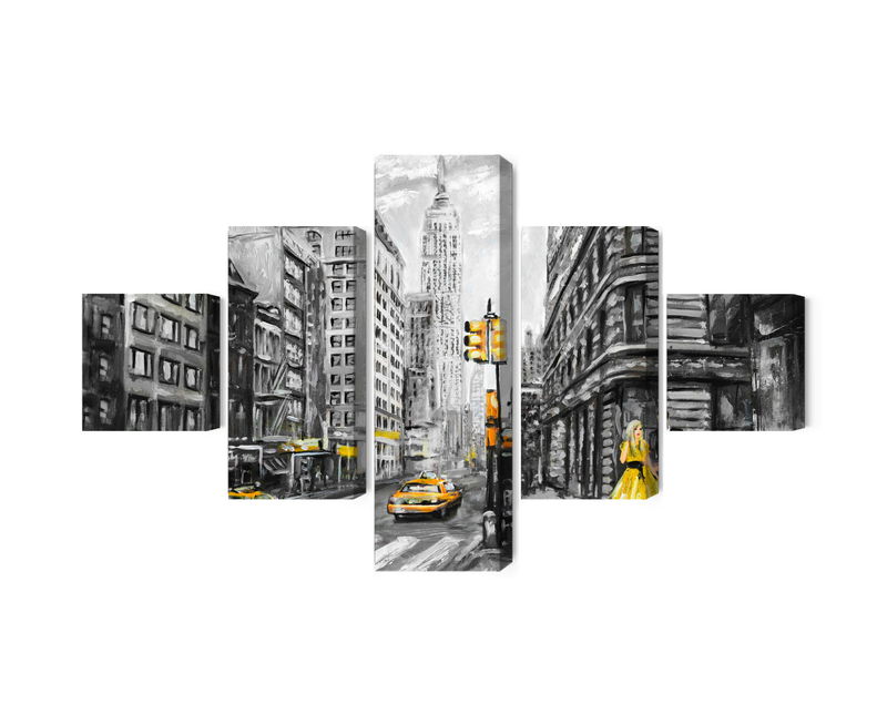 Ljuddämpande tavla - View of the street of new