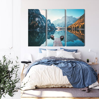 Ljuddämpande tavla - Lake braies in the italian