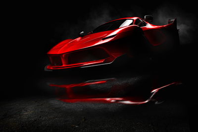 Ljuddämpande tavla - Red sports car 3d