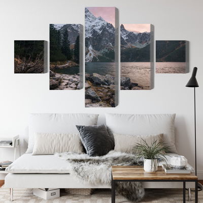 Ljuddämpande tavla - Lake and forest