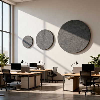 Ljudabsorbering till vägg - PES circle wall
