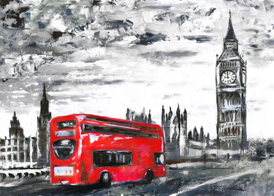 Ljuddämpande tavla - London bus on the way