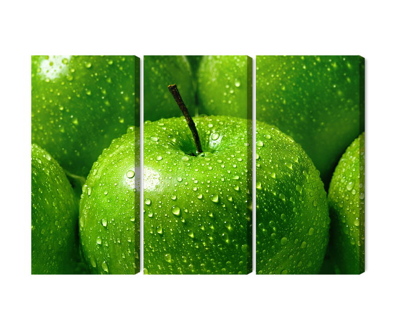 Ljuddämpande tavla - Green apples on a macro scale