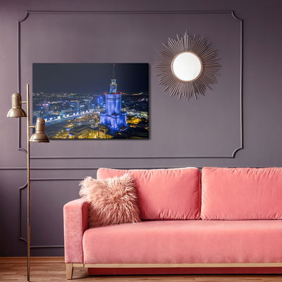 Ljuddämpande tavla - Illuminated Warsaw at night