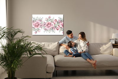 Ljuddämpande tavla - Rose petals painted