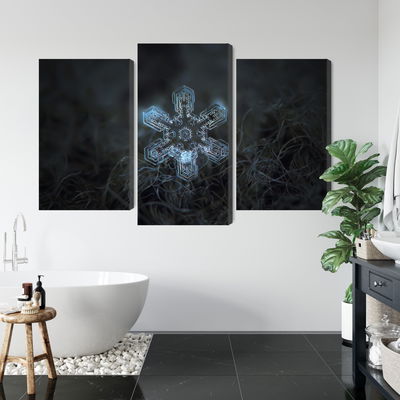 Ljuddämpande tavla - Snow flake in 3d macro scale