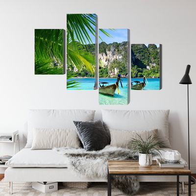 Ljuddämpande tavla - Tropical landscape 3d