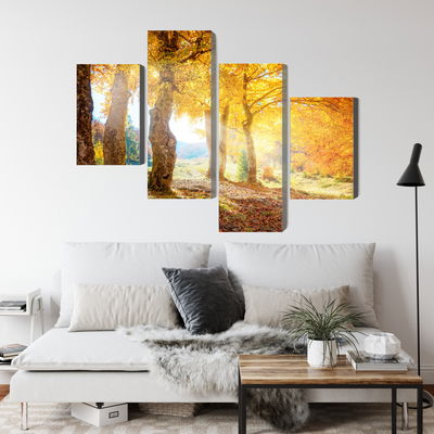 Ljuddämpande tavla - Sunny autumn forest