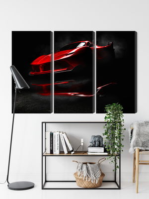 Ljuddämpande tavla - Red sports car 3d