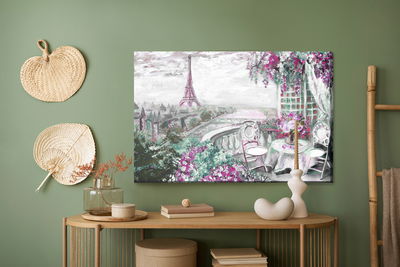 Ljuddämpande tavla - A cafe with the eiffel tower