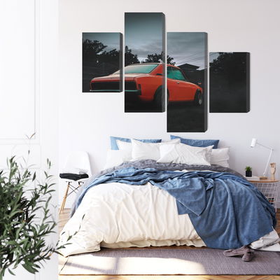 Ljuddämpande tavla - Orange retro car