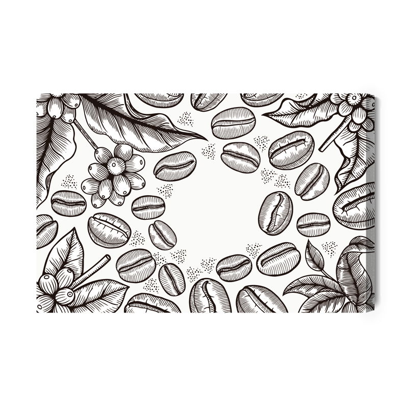 Ljuddämpande tavla - Drawing coffee beans