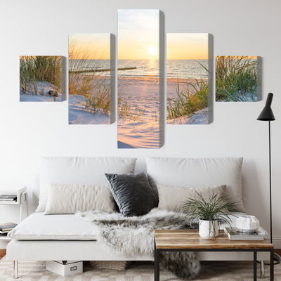 Ljuddämpande tavla - Sunset on the baltic sea 3d