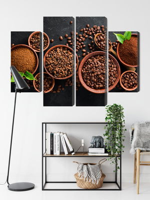 Ljuddämpande tavla - Ground coffee and beans