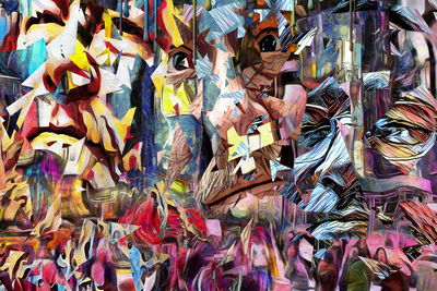 Ljuddämpande tavla - Colorful futuristic