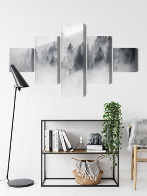 Ljuddämpande tavla - The forest is shrouded in fog