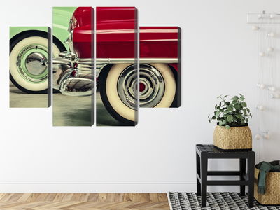 Ljuddämpande tavla - Stylish vintage car wheels