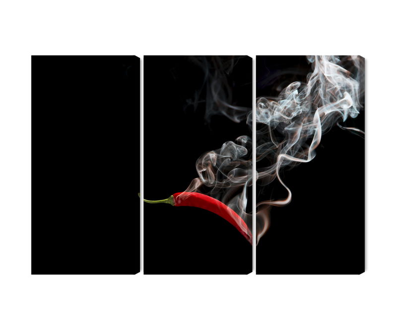 Ljuddämpande tavla - Red chili with smoke