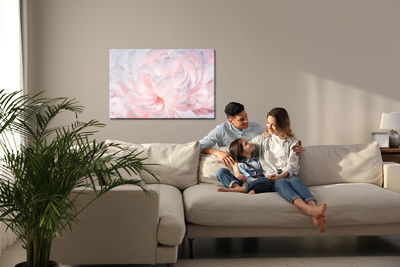 Ljuddämpande tavla - Peonies in drops of water