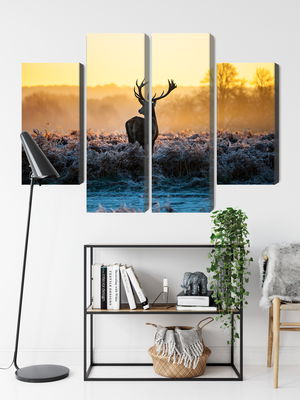 Ljuddämpande tavla - Deer in the rut in 3d