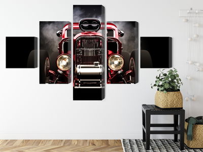 Ljuddämpande tavla - Hot rod car on a smoke