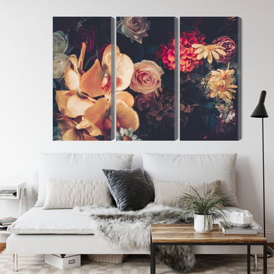 Ljuddämpande tavla - Multi-colored flowers