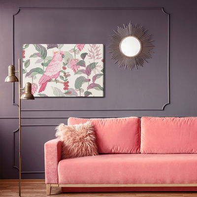 Ljuddämpande tavla - Of tropical pink parrot