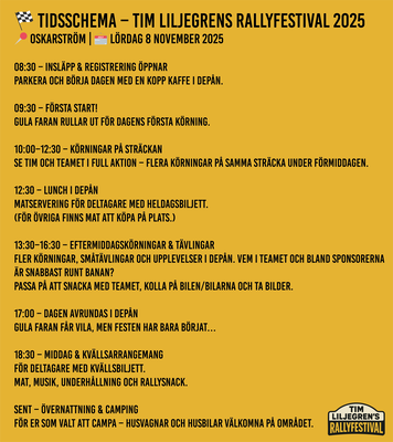 Tim Liljegrens Rallyfestival - 8 november