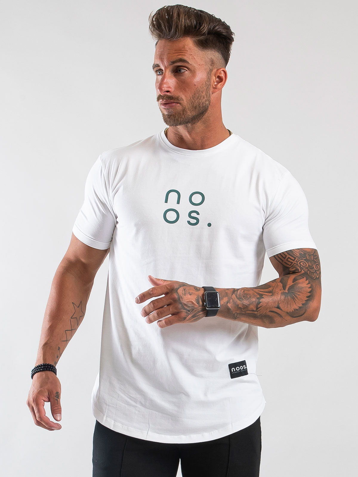 Gym Scoop Tee White/Dk Green (XL)