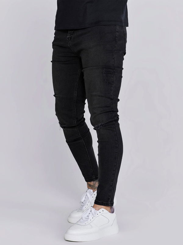 Black Distressed Skinny Jeans