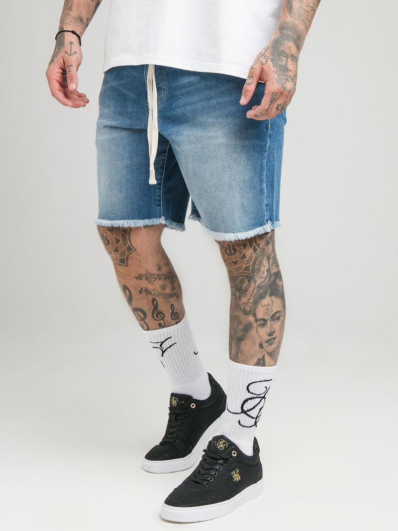 Raw Hem Denim Shorts Midstone (S)
