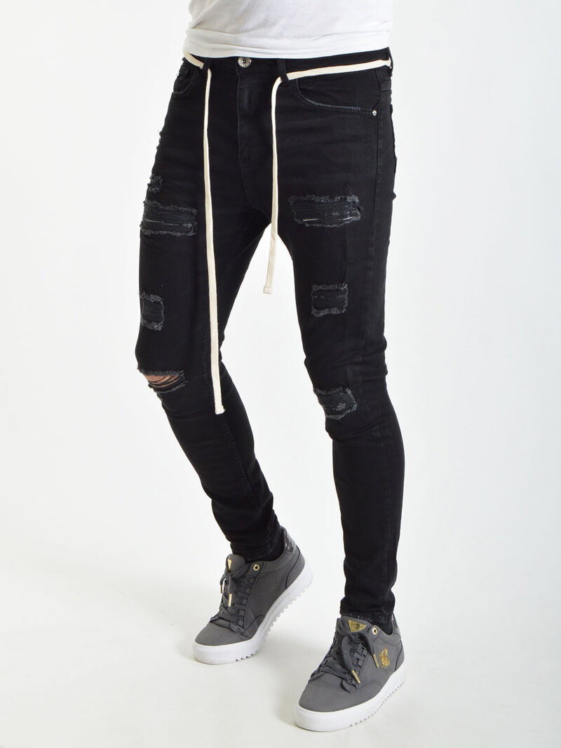 Bandana Rip & Repair Jeans Black (36)
