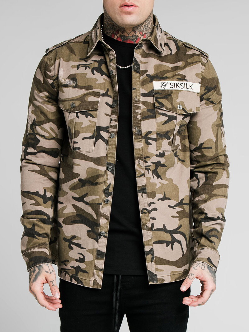 Utility Denim Shirt Jacket Camo (S)