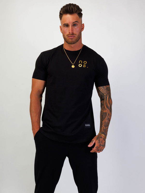 Small Logo Scoop Tee Black/Gold