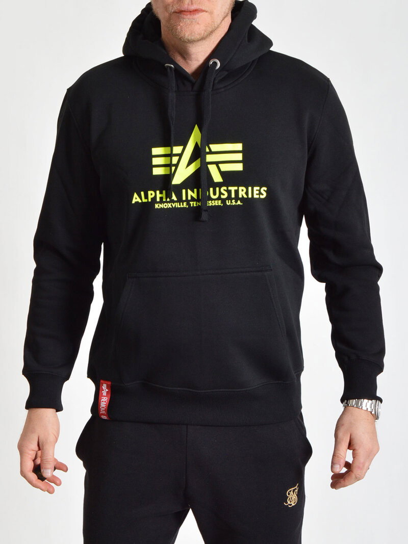 Basic Hoody Neon Print B/Y (S)