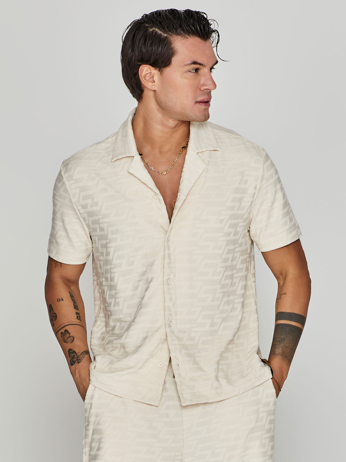 Towelling Shirt Ecru (XL)
