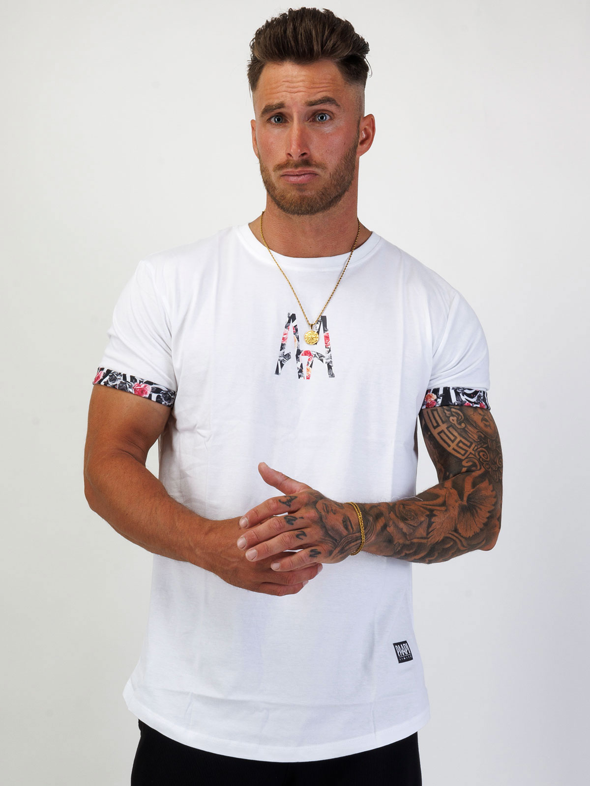 AA Front Tee Roses White (XL)