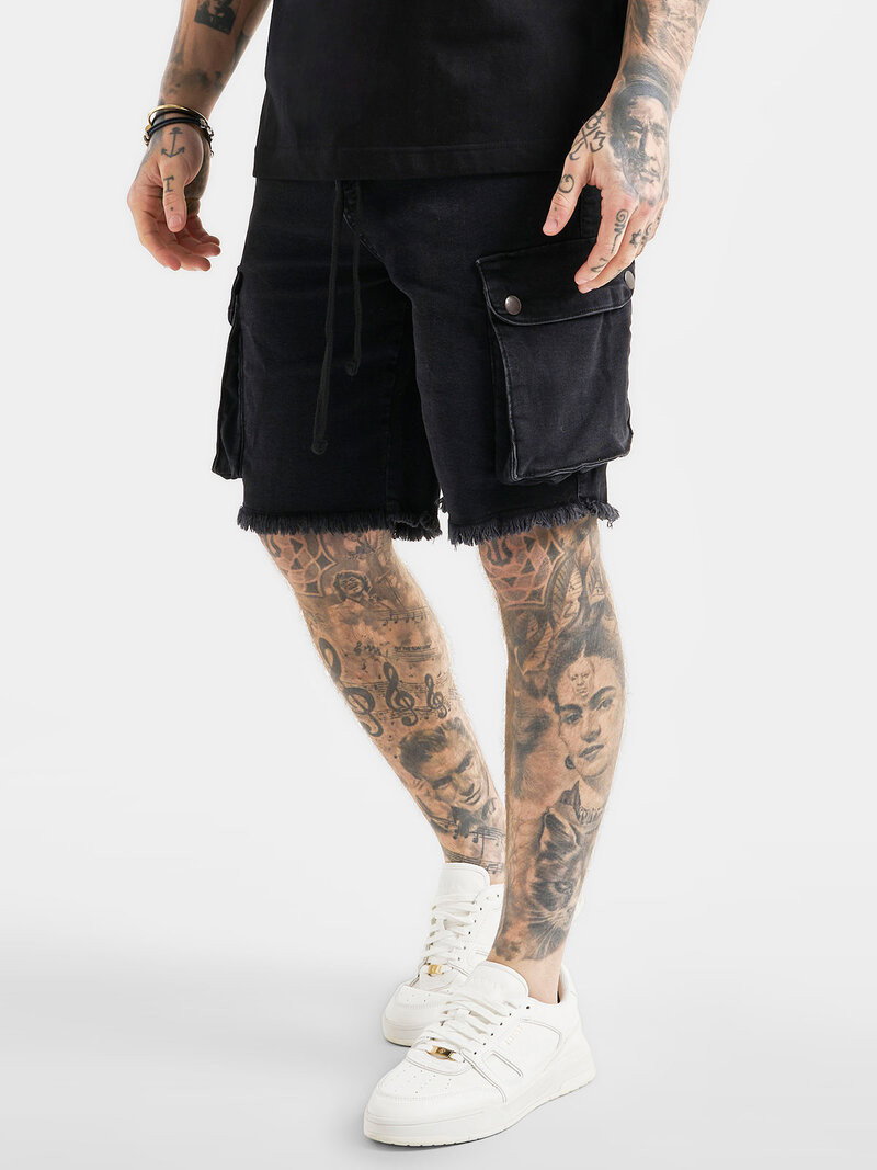 Messi x Cargo Denim Shorts Black (S)