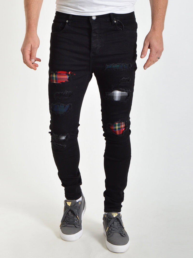 Repair Check Jeans Black (30)