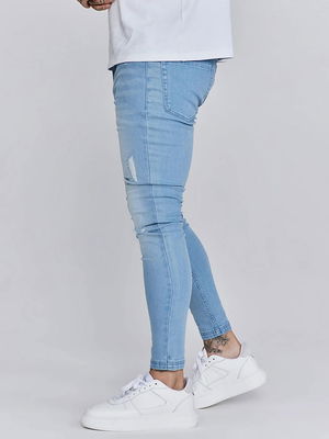 Distressed Skinny Denims Light Blue