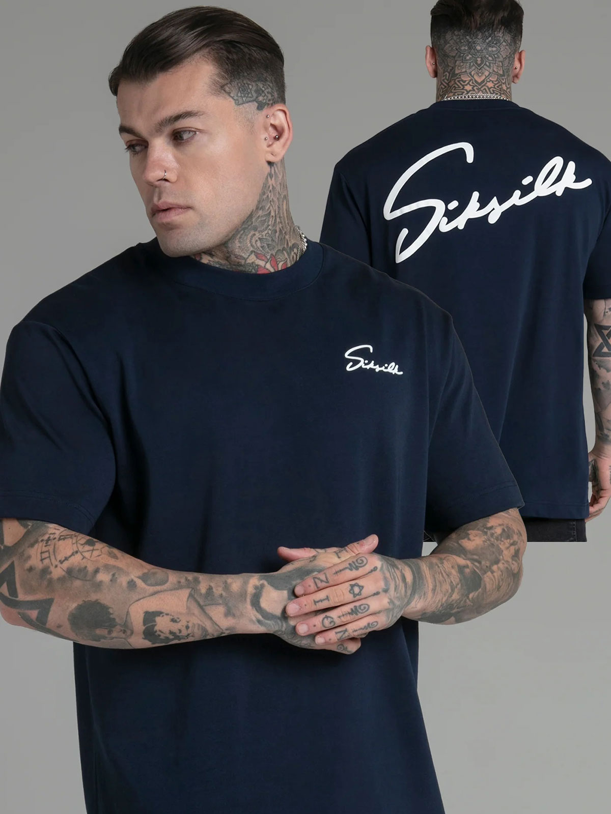 Script Tee Navy (S)
