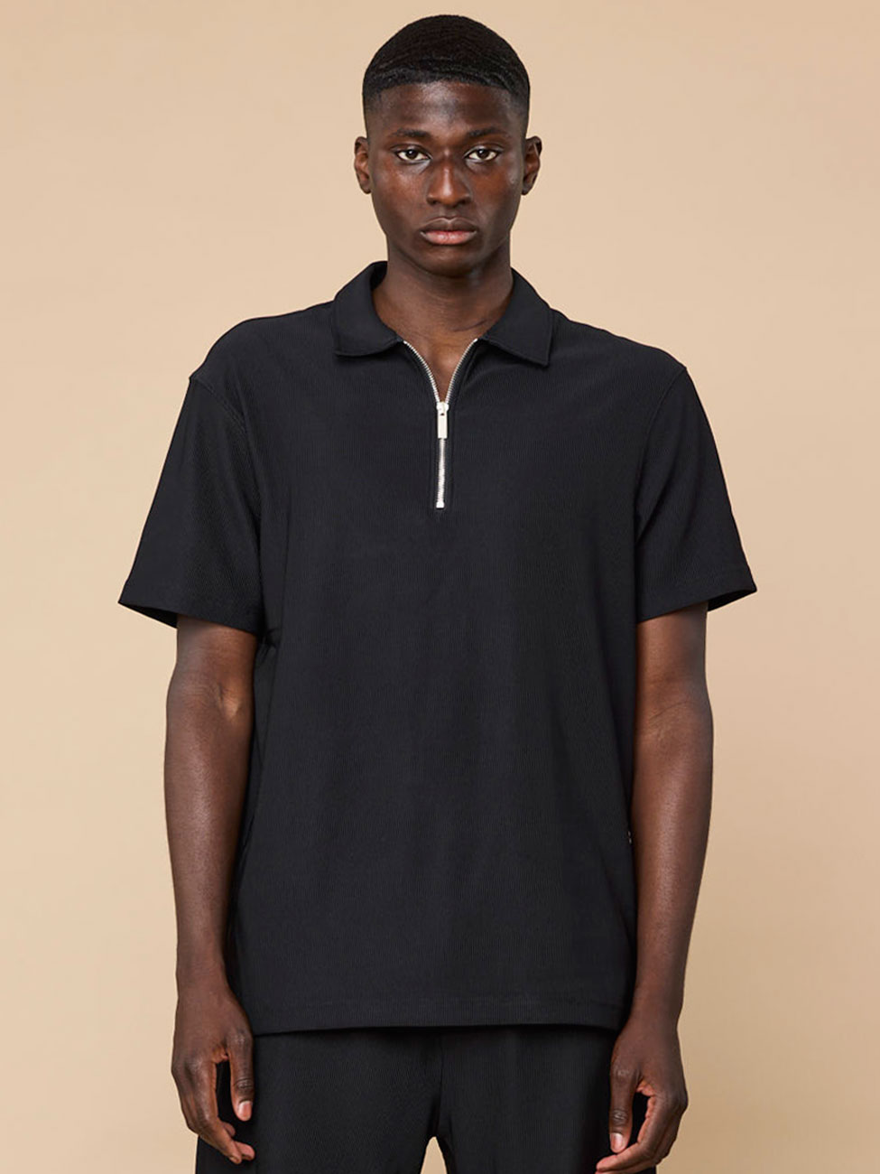 Alonzo Zip Polo Svart (S)