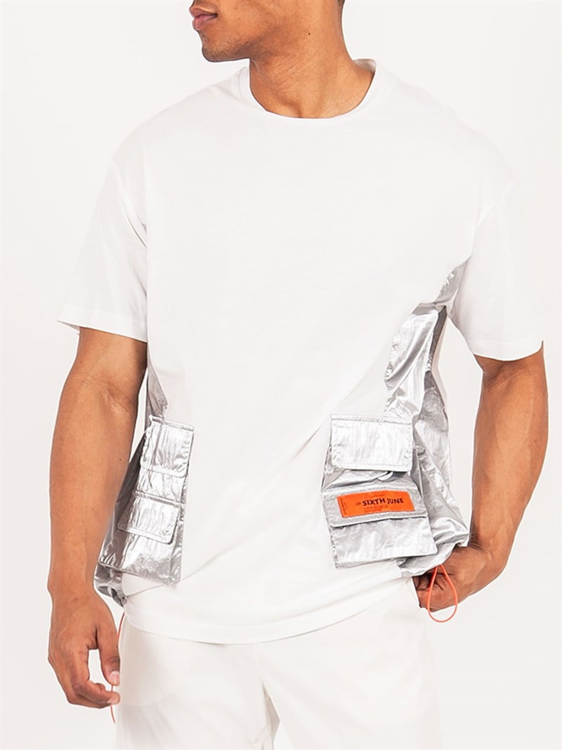 Silver Pockets Tee Beige (S)