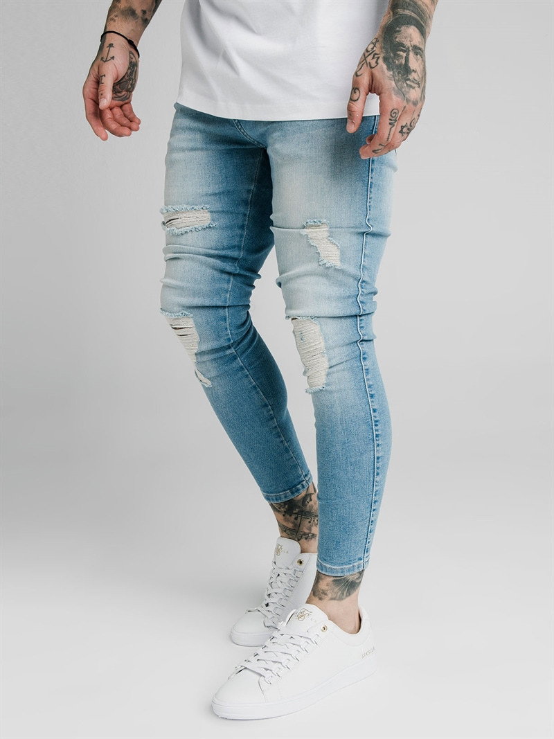 Distressed Skinny Jeans Light Wash (M)