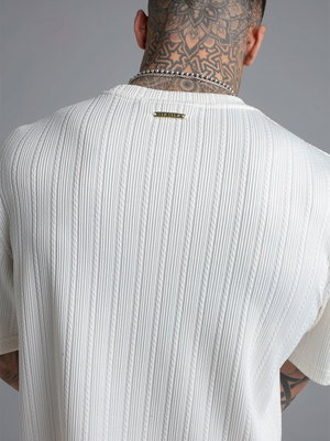 Ecru Textured T-shirt