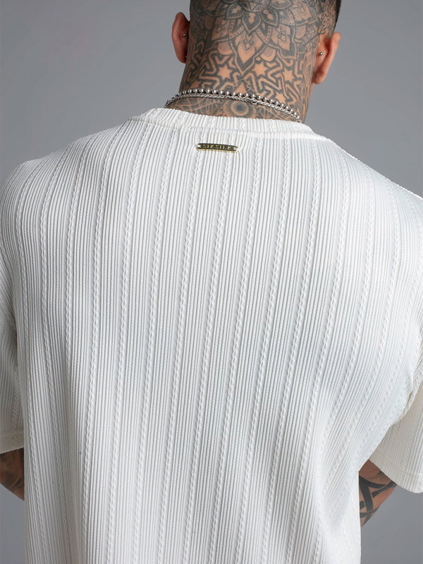 Ecru Textured T-shirt